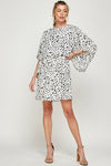 Cocktail Dresses Short Printed Dress White/Black/Gold