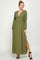 Formal Dresses Long Sleeve Side Slit Maxi Dress Olive