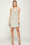 Cocktail Dresses Short Halter Cowl Neck Dress Champagne