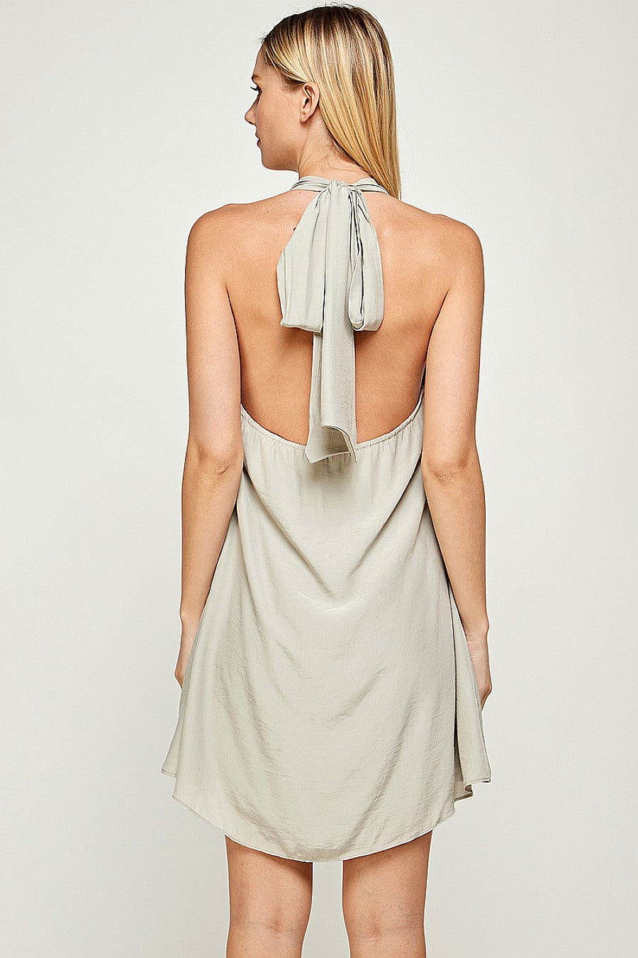 Cocktail Dresses Short Halter Cowl Neck Dress Champagne