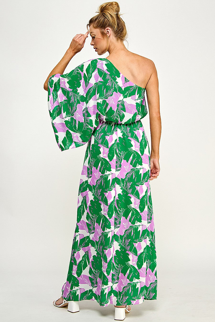 Formal Dresses Long Floral One Shoulder Dress K. Green Purple