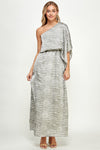 Formal Dresses Long One Shoulder Maxi Dress Grey