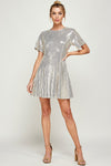 Cocktail Dresses Short Sleeve Mini Dress Champagne