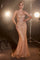 Prom Dresses Fitted Formal Long Prom Dress Rose Gold