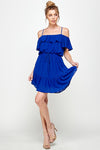 Cocktail Dresses Short Off Shoulder Ruffled Dress Neon Royal