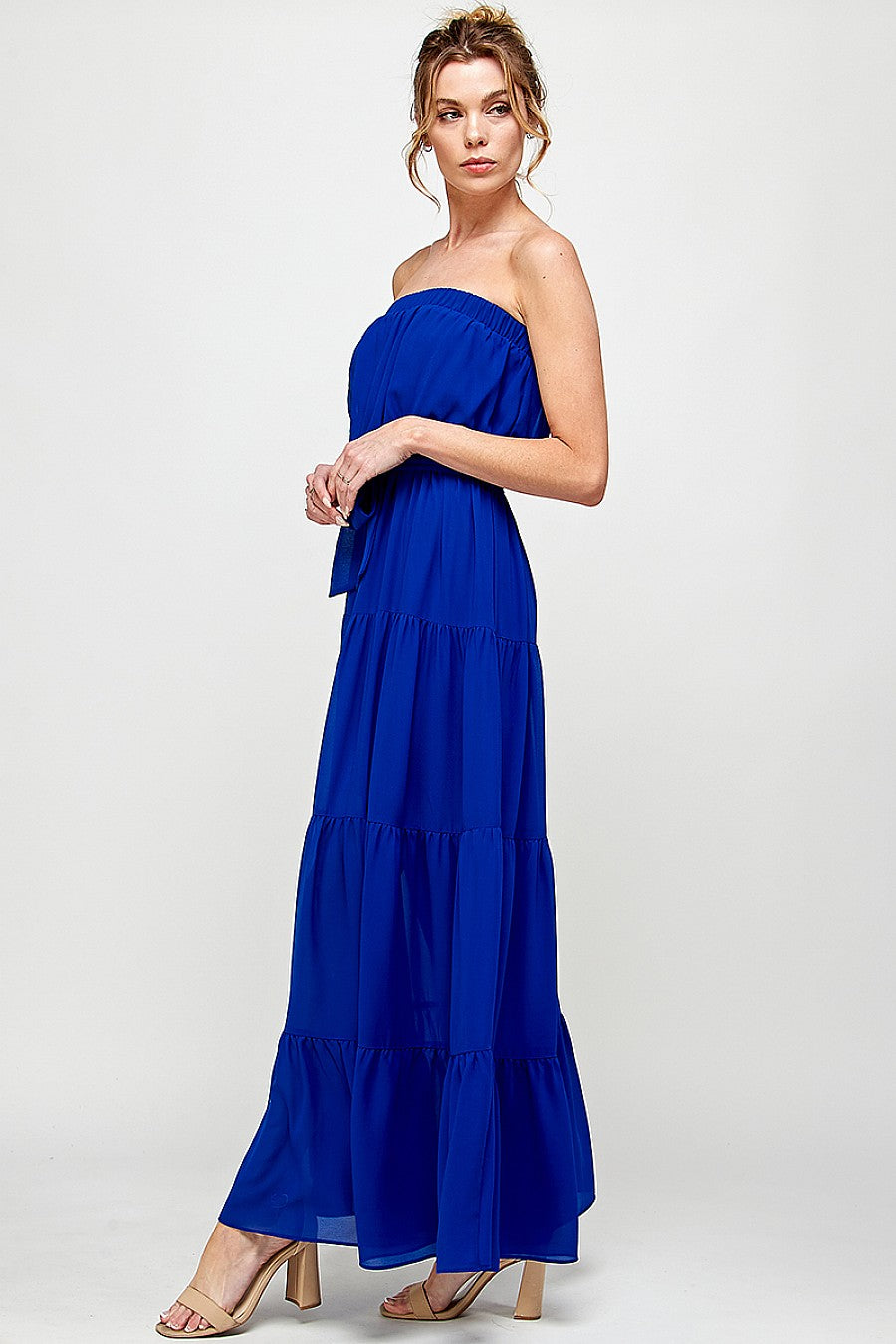 Formal Dresses Long Strapless Maxi Dress Neon Royal