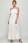 Formal Dresses Long Strapless Maxi Dress Off White