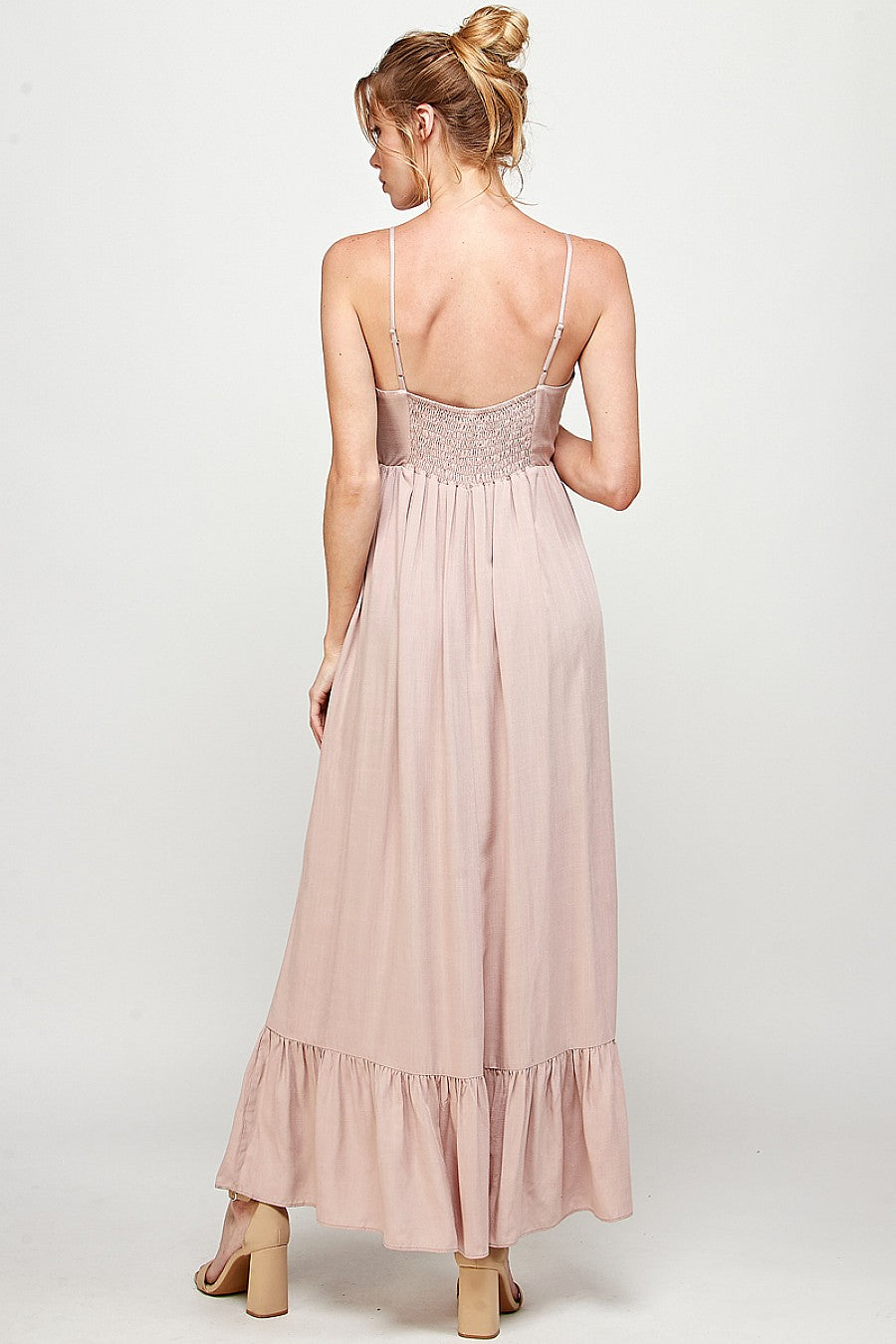 Formal Dresses Long Spaghetti Strap Ruffled Maxi Dress D.Rose