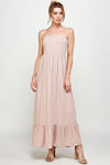 Formal Dresses Long Spaghetti Strap Ruffled Maxi Dress D.Rose