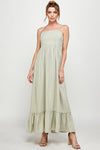 Formal Dresses Long Spaghetti Strap Ruffled Maxi Dress Sage