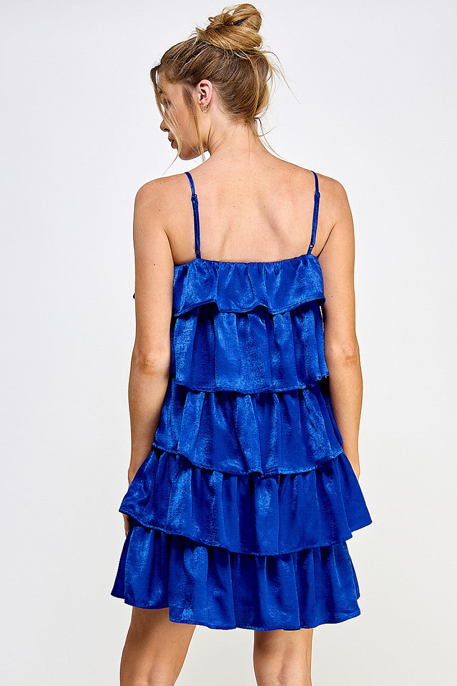 Cocktail Dresses Short Spaghetti Strap Tiered Mini Dress Royal