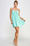 Cocktail Dresses Short Spaghetti Strap Ribbon Mini Dress Seafoam