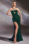 Prom Dresses Long Halter Evening Gown Emerald