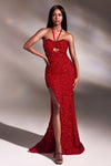 Prom Dresses Long Halter Evening Gown Red