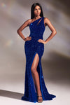 Prom Dresses Sparkling One Shoulder Evening Gown Royal