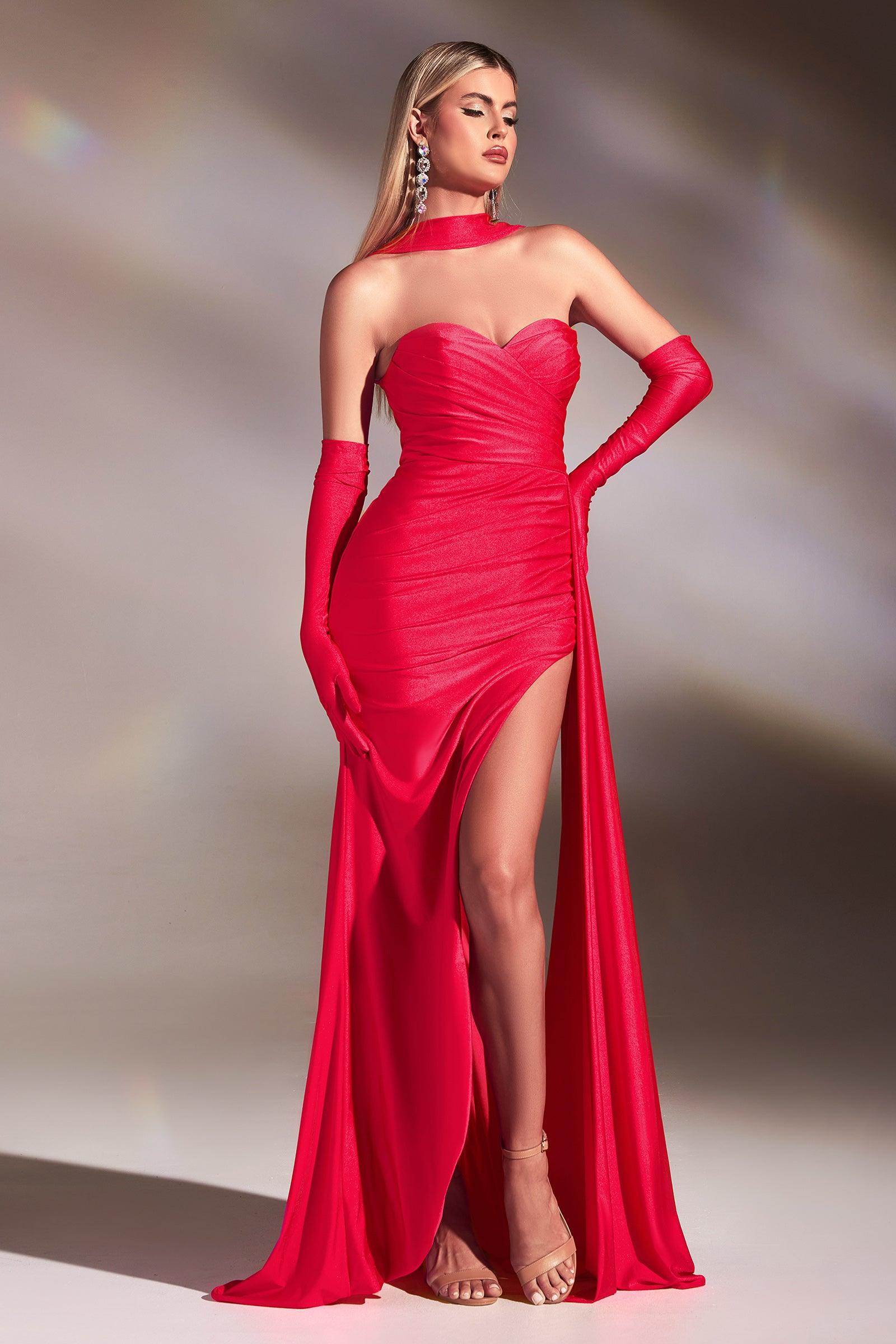 Cinderella Divine CD886 Strapless Ruched Dress In 10 Colors (Size