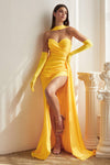 Prom Dresses Strapless Long Fitted Prom Dress Yellow