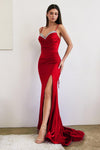 Prom Dresses Fitted Long Evening Gown Red