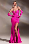 Prom Dresses Strapless Fitted Long Evening Gown Fuchsia