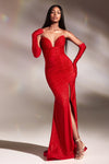 Prom Dresses Strapless Fitted Long Evening Gown Red