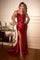 Prom Dresses Long Formal Glitter Satin Mermaid Prom Dress Deep Red