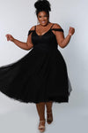 Plus Size Dresses Short Off Shoulder Plus Size Dress Black