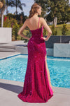 Prom Dresses Long One Shoulder Evening Gown Fuchsia