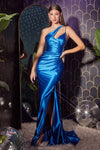 Prom Dresses One Shoulder Fitted Long Prom Dress Royal