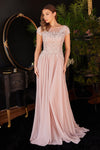 Formal Dresses Short Sleeve Formal Dress Dusty Rose