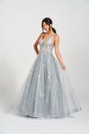 Prom Dresses  Long Formal Applique Prom Dress Platinum/Multi