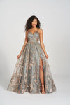 Prom Dresses Glitter Formal Prom Long Dress Gold/Pewter