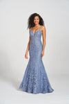 Prom Dresses Beaded Formal Prom Glitter Long Dress Vintage Blue