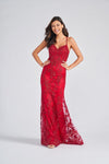 Prom Dresses Beaded Formal Prom Fitted Long Dress Scarlet