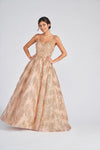 Prom Dresses Formal Long Beaded Prom Ball Gown Gold