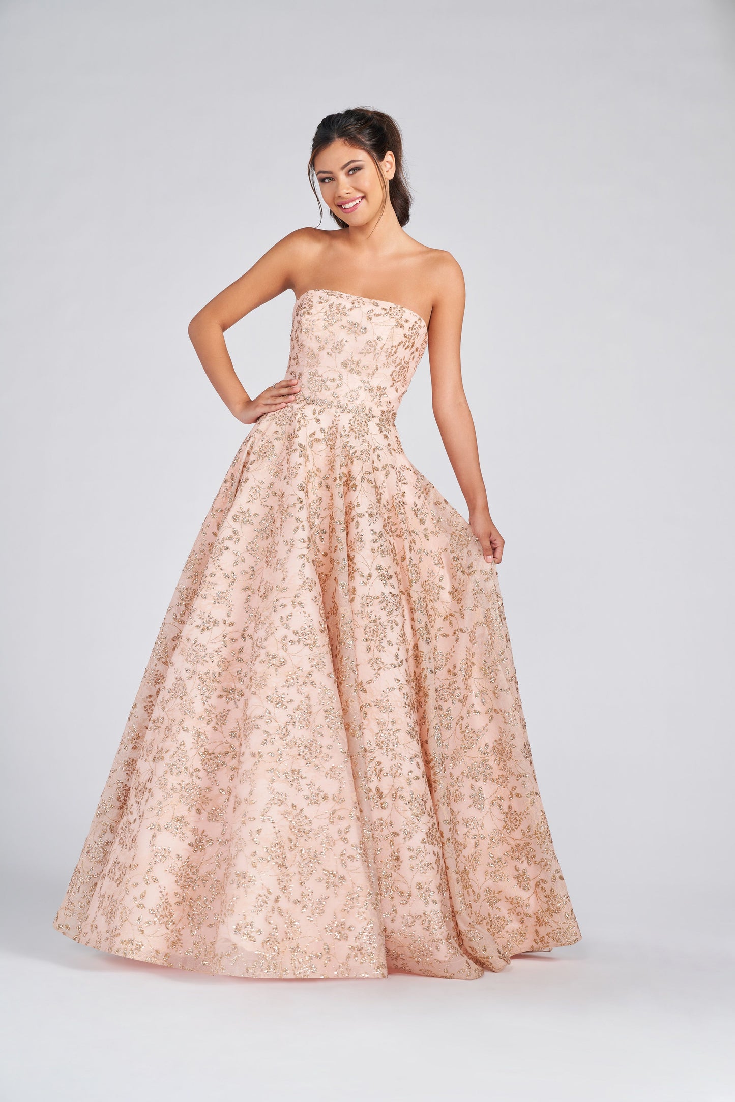 Prom Dresses Side Pockets Long Prom Formal Dress Blush/Gold