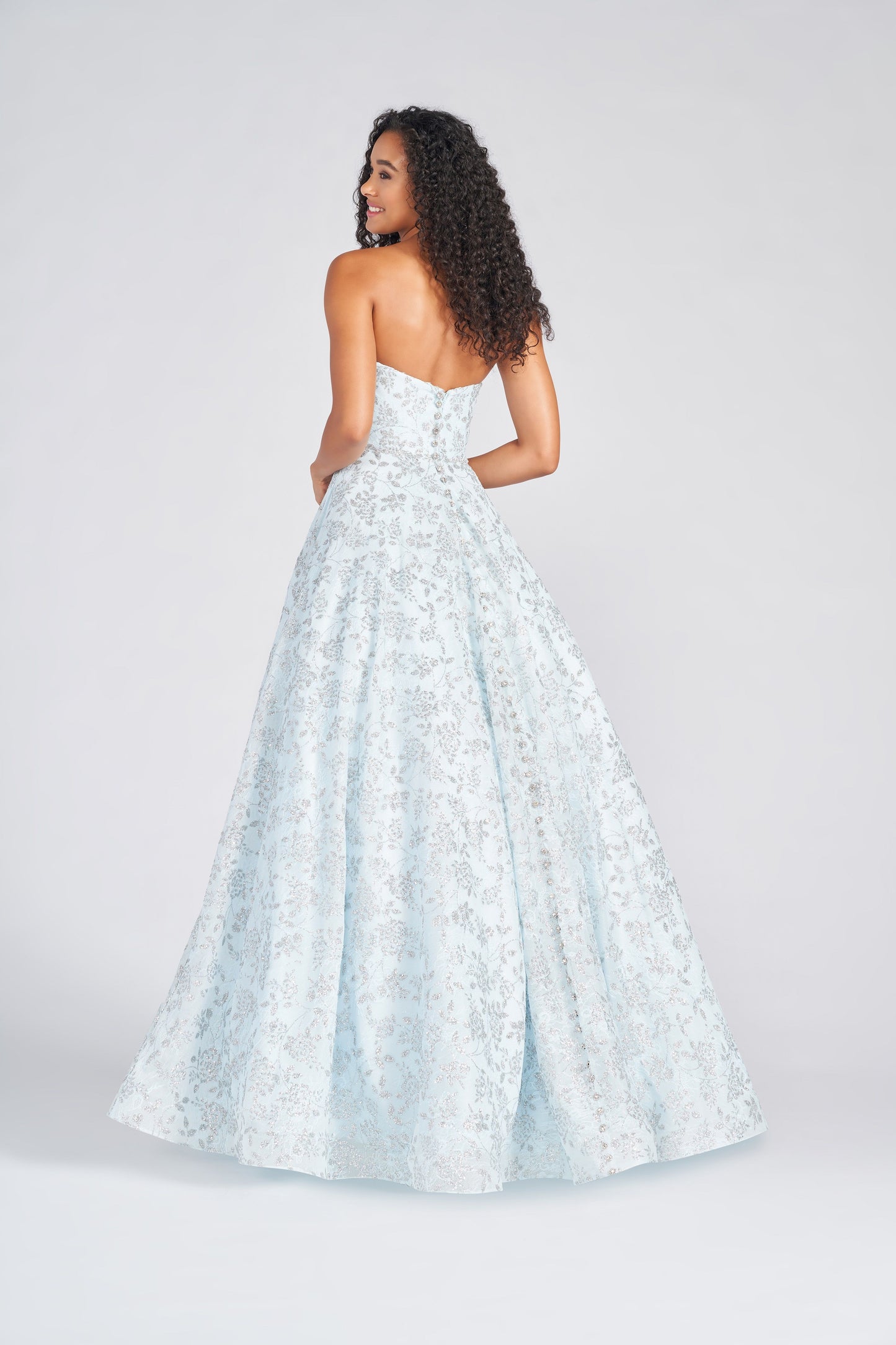 Prom Dresses Side Pockets Long Prom Formal Dress Ice Blue/Silver