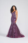 Prom Dresses Fitted Long Prom Sequin Formal Mermaid Dress Plum