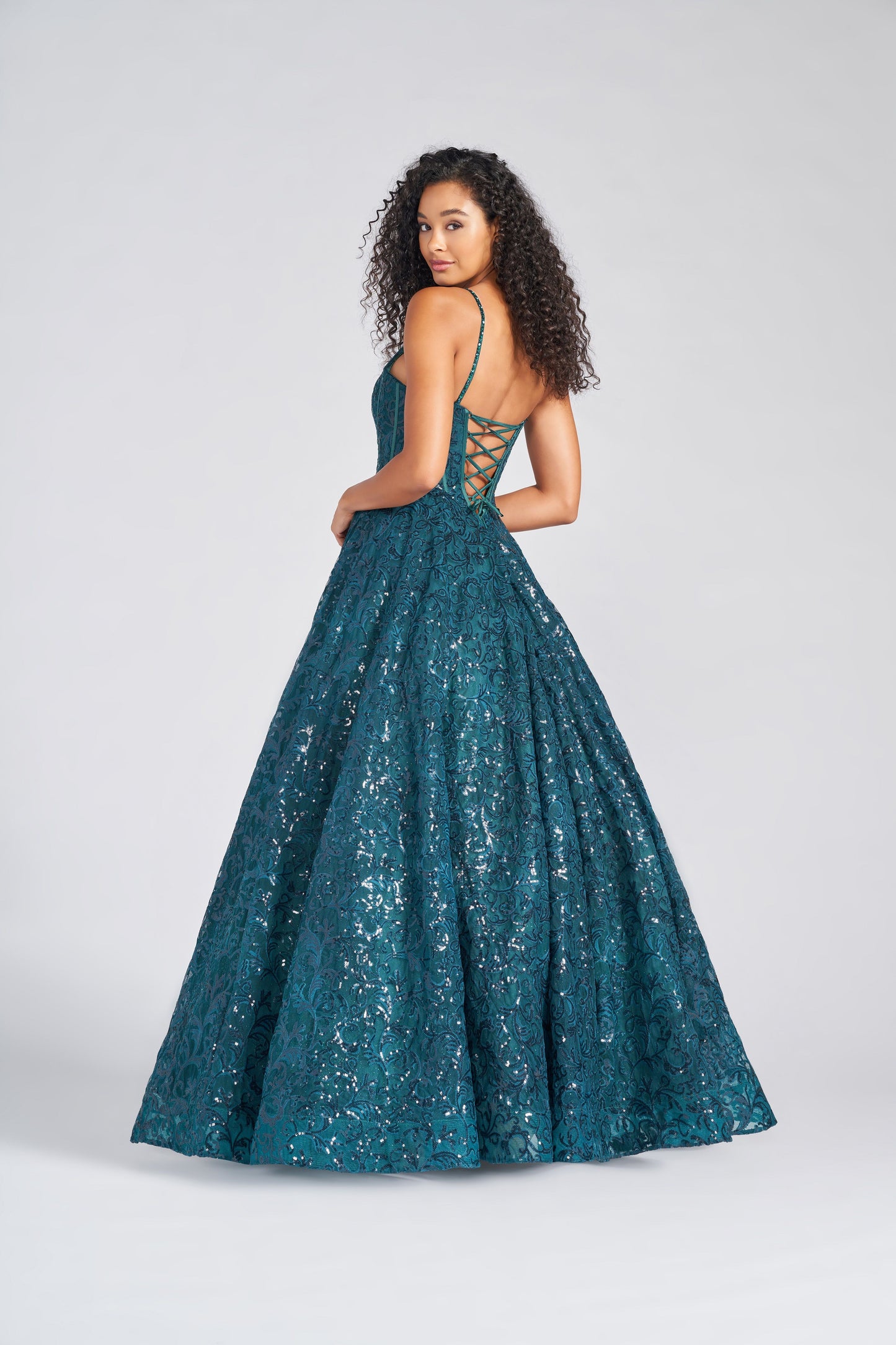 Prom Dresses Formal Long Sequin Prom Ball Gown Forest Green