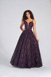 Prom Dresses Formal Long Sequin Prom Ball Gown Plum