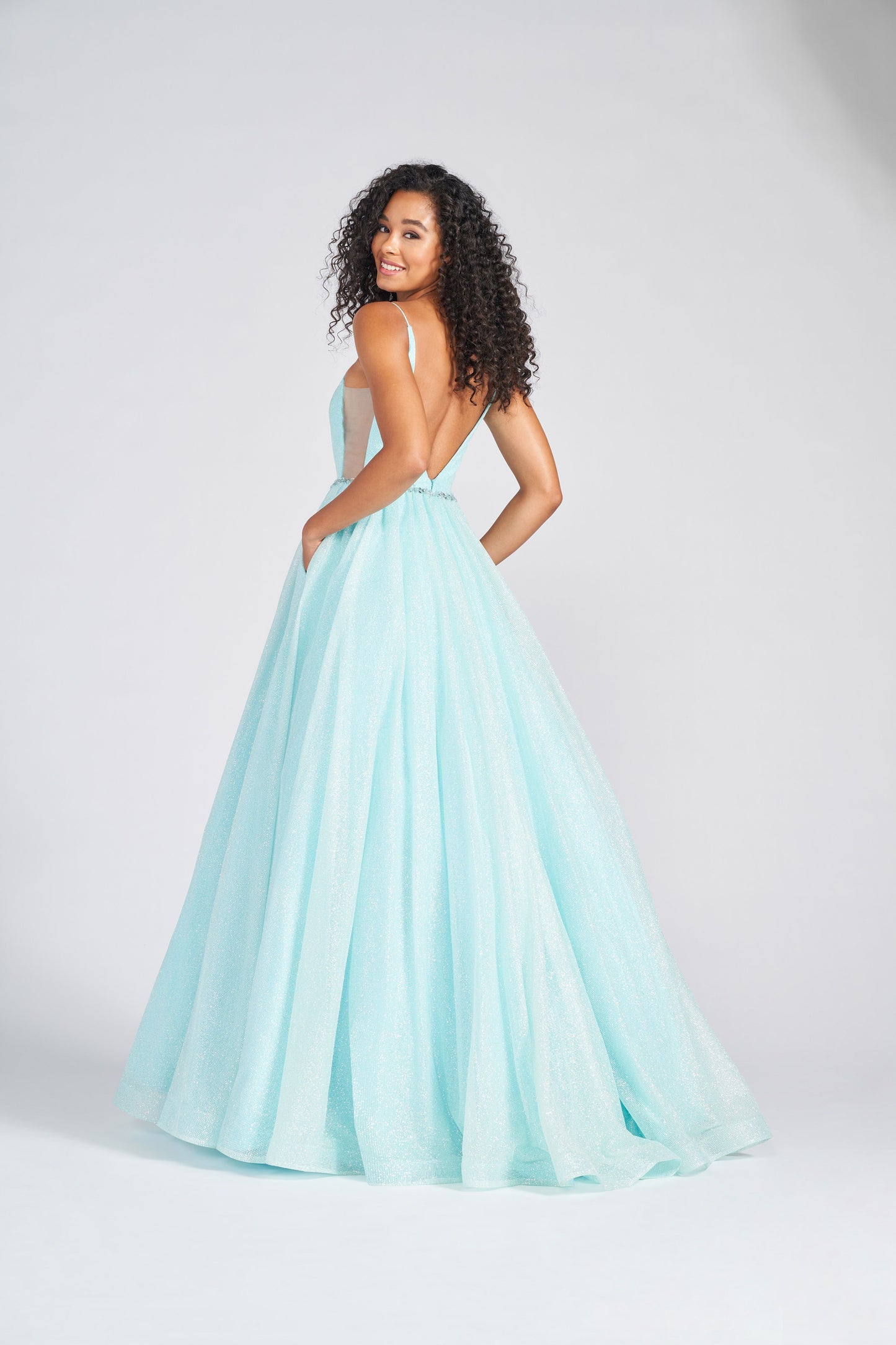 Prom Dresses Formal Long Prom Pockets Ball Gown Aqua