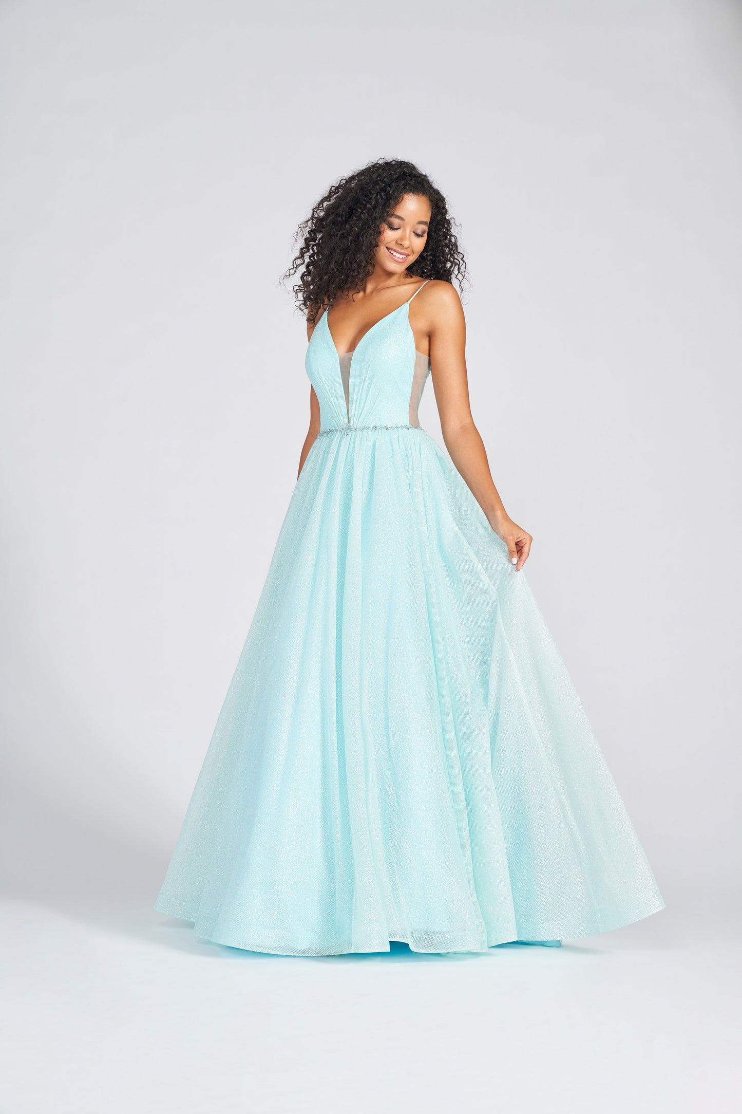 Prom Dresses Formal Long Prom Pockets Ball Gown Aqua