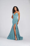 Prom Dresses Sequin Formal Long Fitted Prom Dress Sea Glass