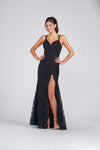 Prom Dresses Fitted Long Formal Sequin Prom Dress Black