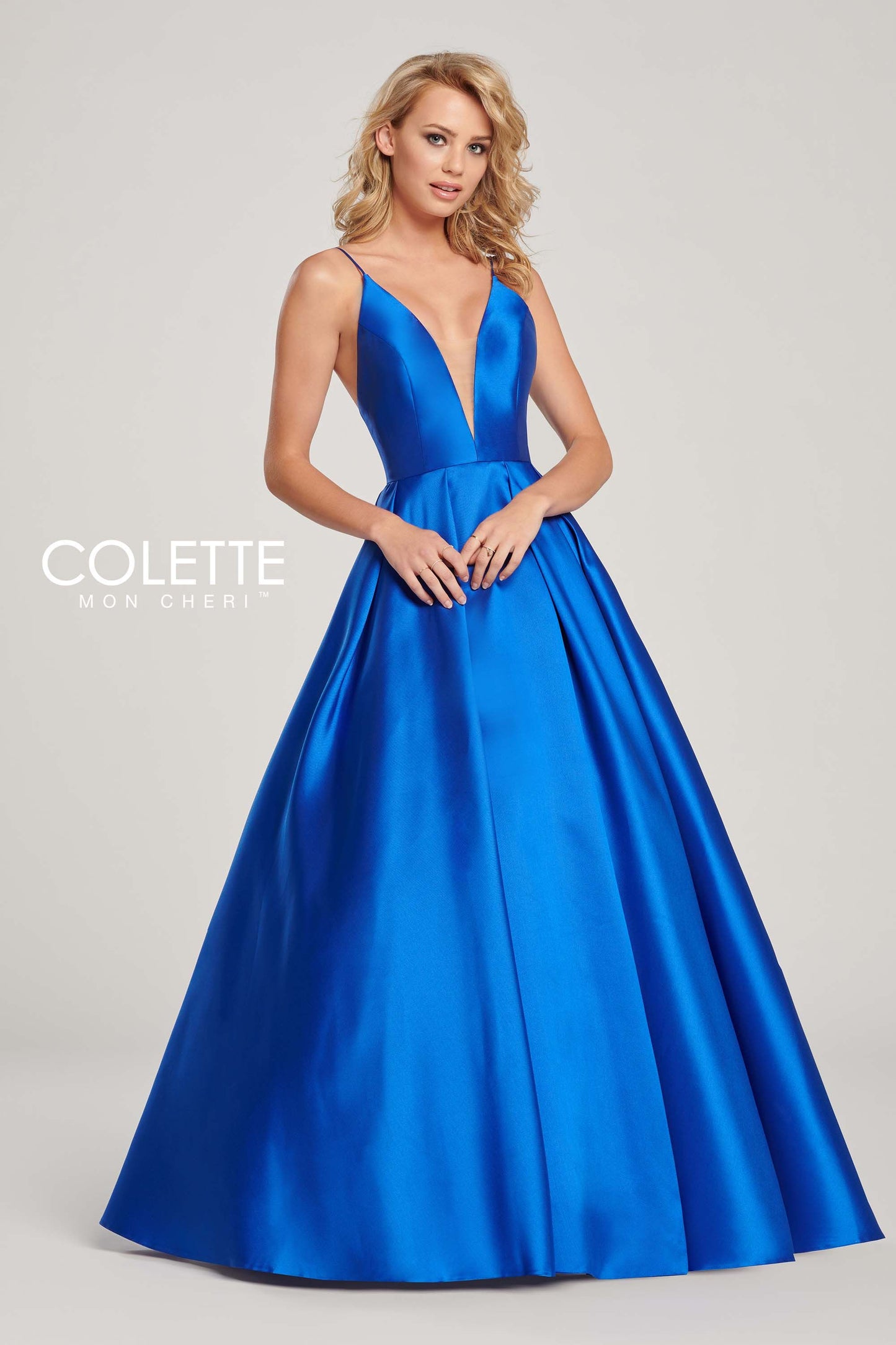 Prom Dresses Pleated Long Formal Prom Pockets Ball Gown Royal Blue