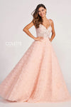 Prom Dresses Beaded Long Formal Rosette Prom Ball Gown Blush