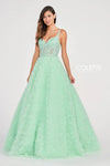 Prom Dresses Beaded Long Formal Rosette Prom Ball Gown Mint