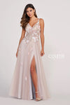 Prom Dresses Formal Sequin Floral Applique Prom Long Dress Silver/Multi