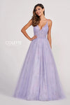 Prom Dresses Glitter Print Long Prom Beaded Formal Ball Gown Lilac