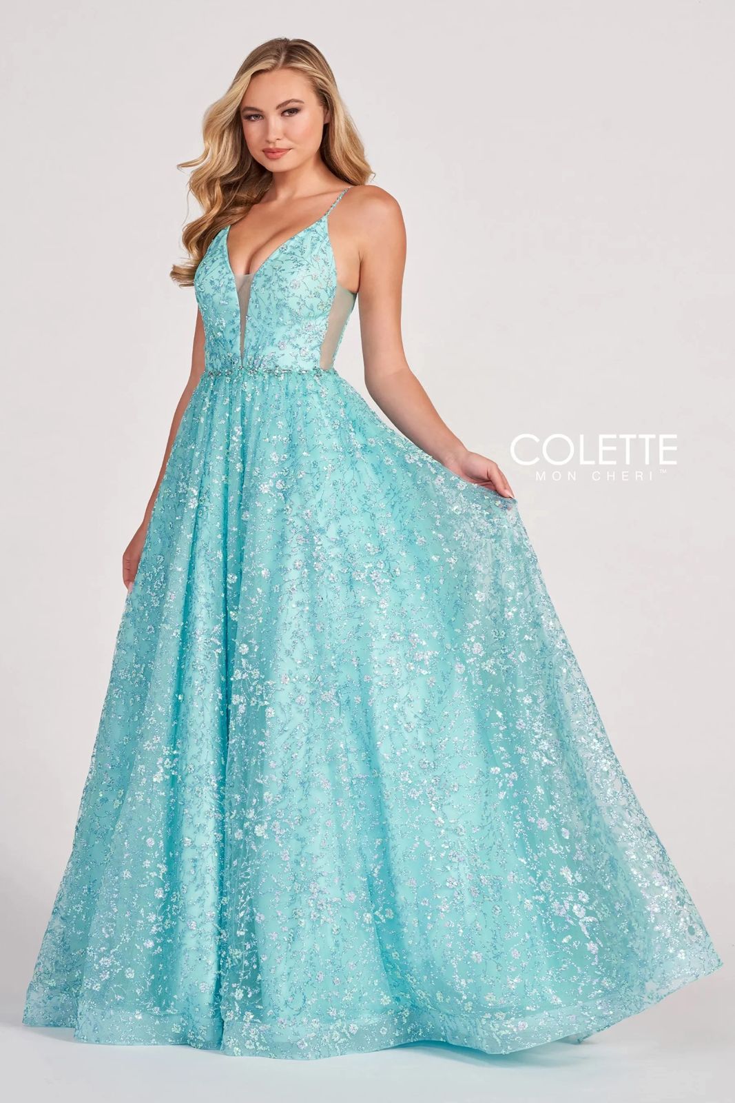 Prom Dresses Prom Long Formal Glitter Ball Gown Aqua