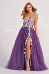 Prom Dresses Glitter Prom Applique Long Formal Ball Gown Plum